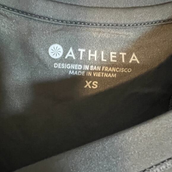 Athleta Shirt Womens XS Black Tank Top Spandex Blend Flowy Cross Back Athleisure - Picture 6 of 9